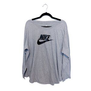 "The Nike Tee" Long Sleeve Plus Size Gray Top Size 3X